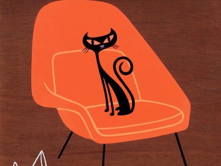 Suspicious Cat (In Orange Womb Chair) Online Sale