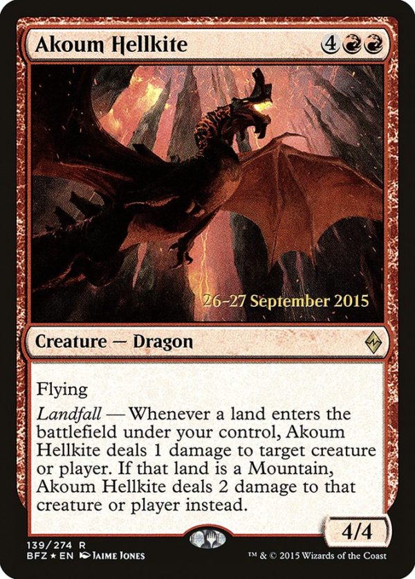 Akoum Hellkite [Battle for Zendikar Prerelease Promos] Fashion